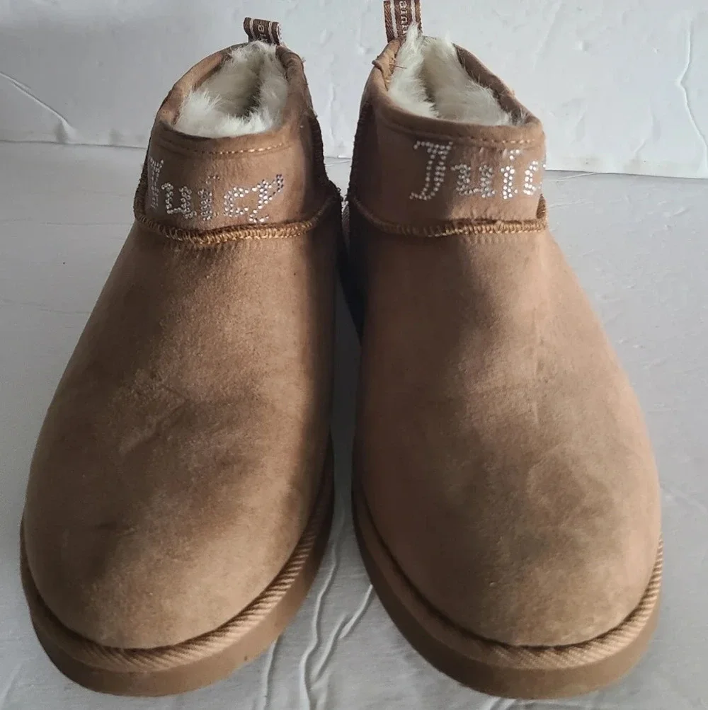 Juicy Couture brown crop boots sz.7 fabric